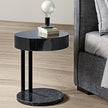 Ralf Contemporary C Table with Marble Base and Lacquered Wood Top by Meridiani | Casa Design Group