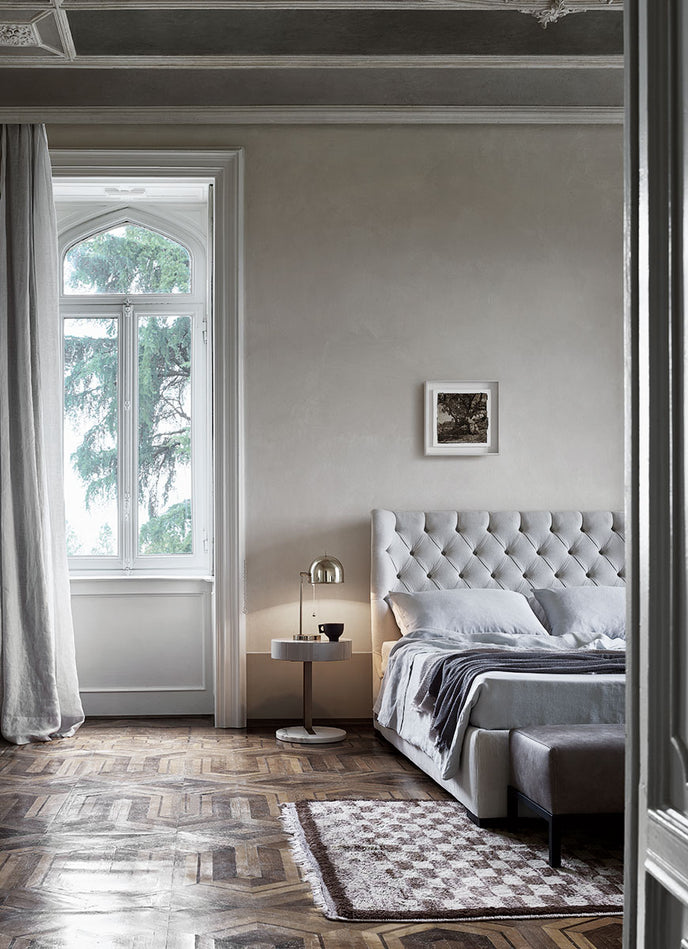 Ralf Contemporary C Table with Marble Base and Lacquered Wood Top by Meridiani | Casa Design Group