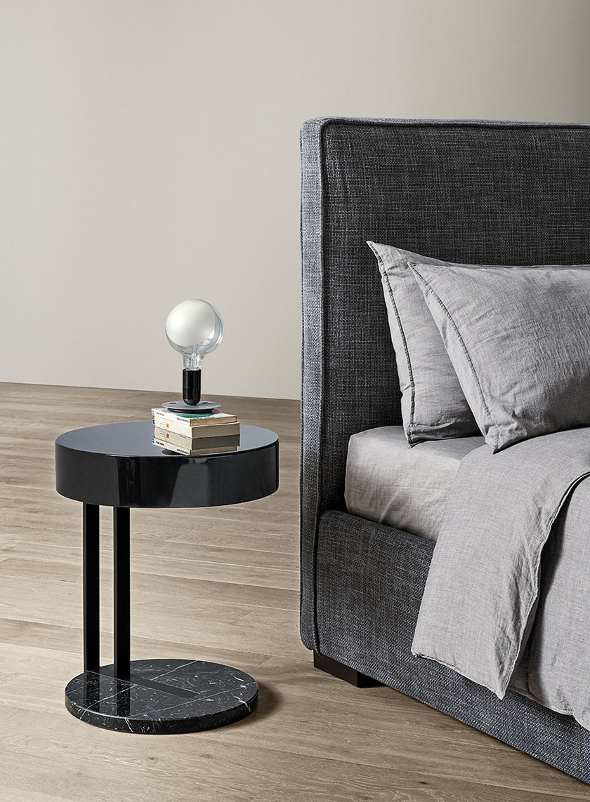 Ralf Contemporary C Table with Marble Base and Lacquered Wood Top by Meridiani | Casa Design Group