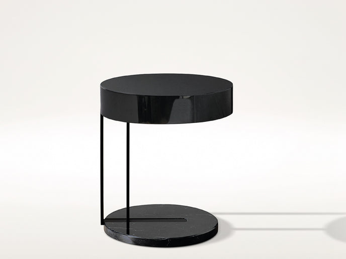 Ralf Contemporary C Table with Marble Base and Lacquered Wood Top by Meridiani | Casa Design Group