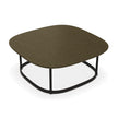 Regent Coffee Table RTQ09 by Molteni&C designed by Vincent Van Duysen with burnished metal base and lava stone top Casa Design Group