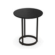 Regent Side Table RTR11 by Molteni&C designed by Vincent Van Duysen with burnished metal base and lava stone top Casa Design Group