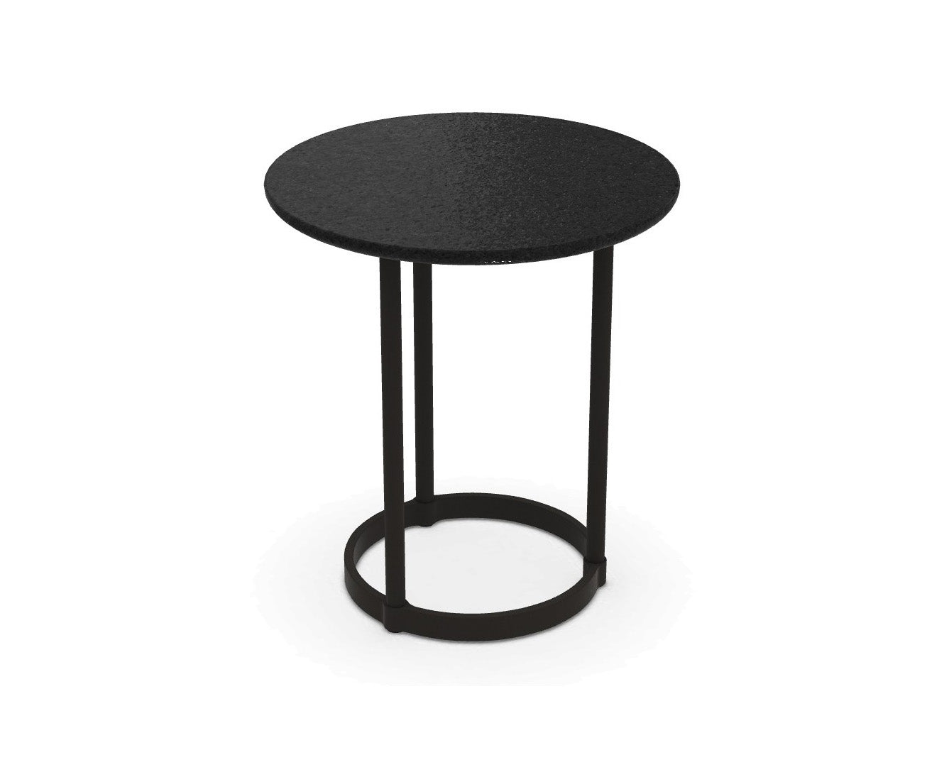 Regent Side Table RTR11 by Molteni&C designed by Vincent Van Duysen with burnished metal base and lava stone top Casa Design Group