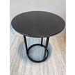 Regent Side Table RTR11 by Molteni&C designed by Vincent Van Duysen with burnished metal base and lava stone top Casa Design Group