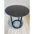 Regent Side Table RTR11 by Molteni&C designed by Vincent Van Duysen with burnished metal base and lava stone top Casa Design Group