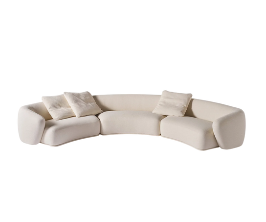 René Curved Modular Sofa by Meridiani with sculptural curved design