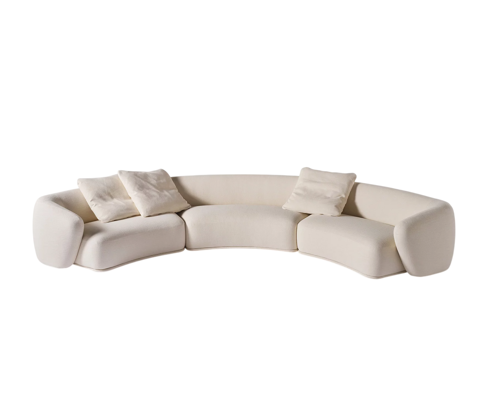 René Curved Modular Sofa by Meridiani with sculptural curved design