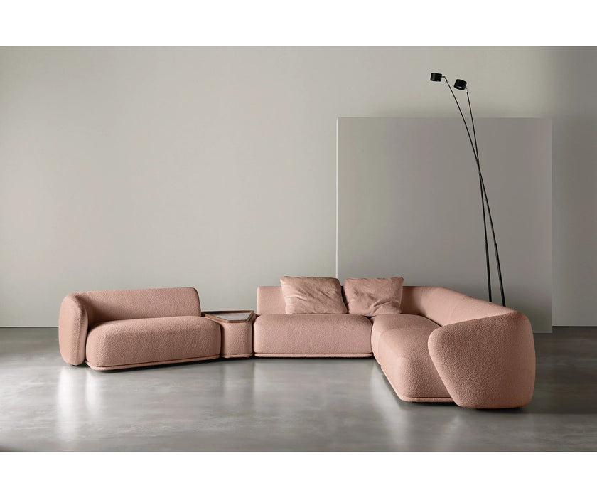 René Curved Modular Sofa by Meridiani with sculptural curved design