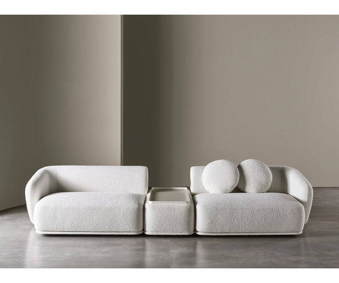 René Curved Modular Sofa by Meridiani with sculptural curved design