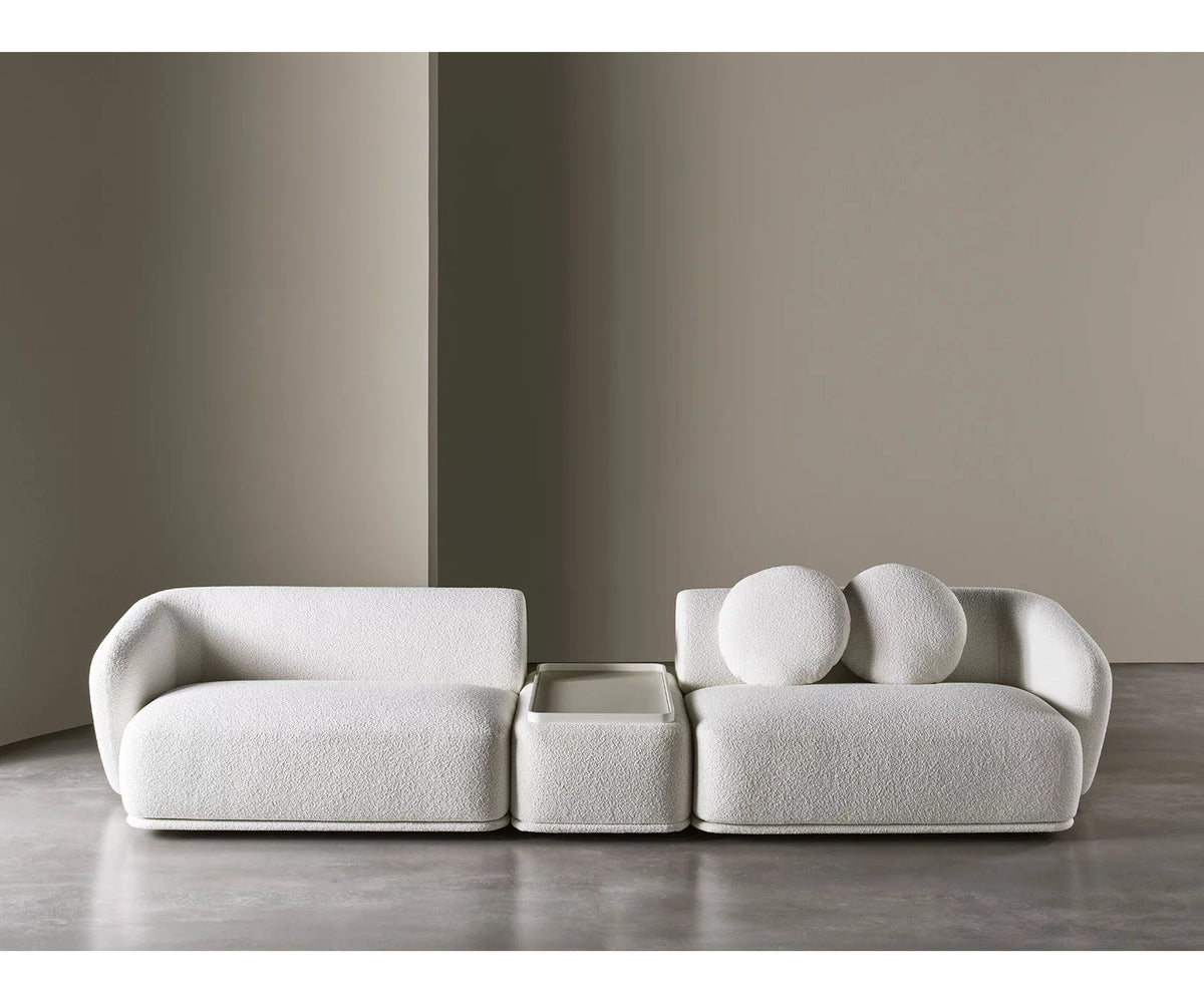 René Curved Modular Sofa by Meridiani with sculptural curved design