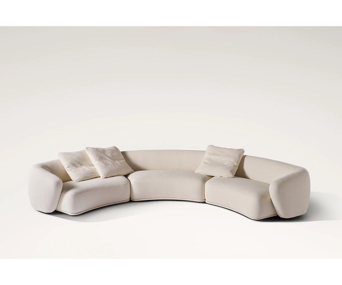 René Curved Modular Sofa by Meridiani with sculptural curved design
