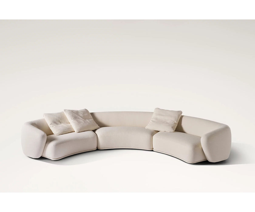 René Curved Modular Sofa by Meridiani with sculptural curved design