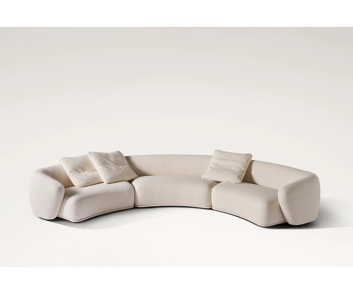 René Curved Modular Sofa by Meridiani with sculptural curved design