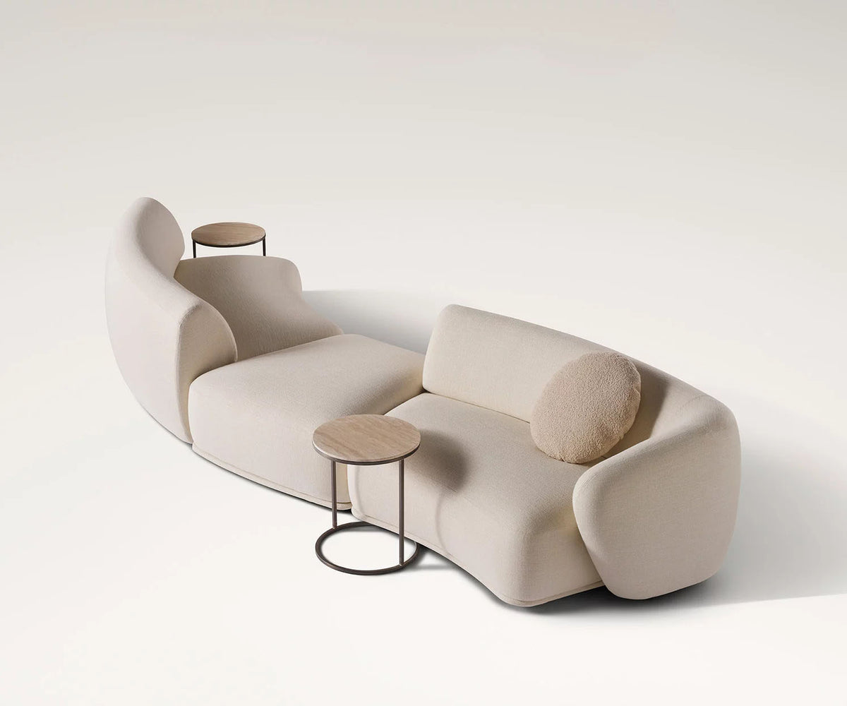 René Curved Modular Sofa by Meridiani with sculptural curved design