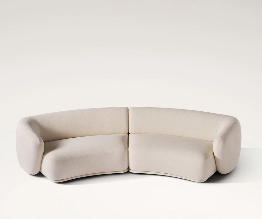 René Curved Modular Sofa by Meridiani with sculptural curved design
