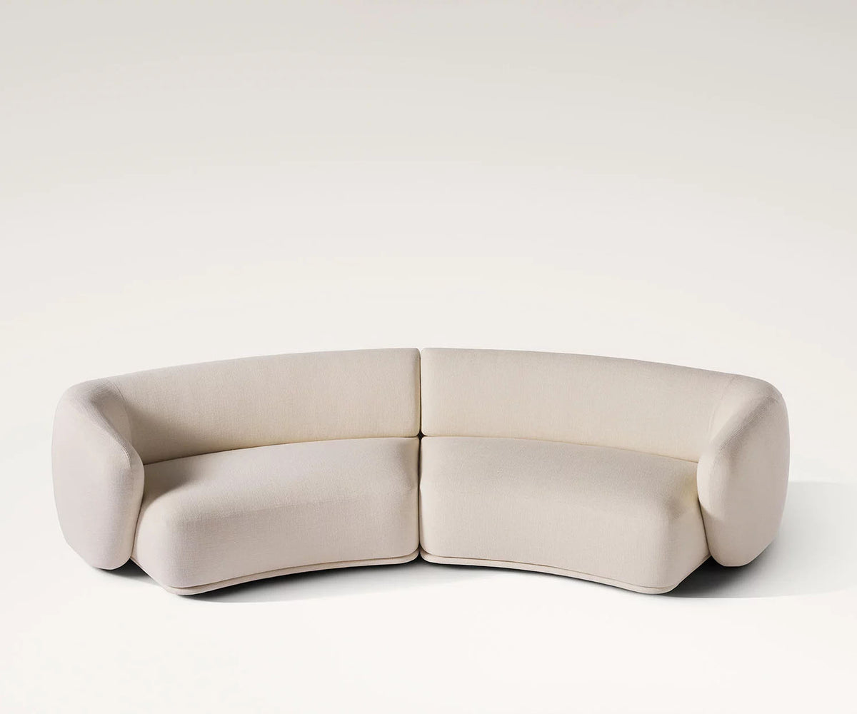 René Curved Modular Sofa by Meridiani with sculptural curved design
