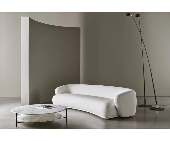 René Curved Modular Sofa by Meridiani with sculptural curved design