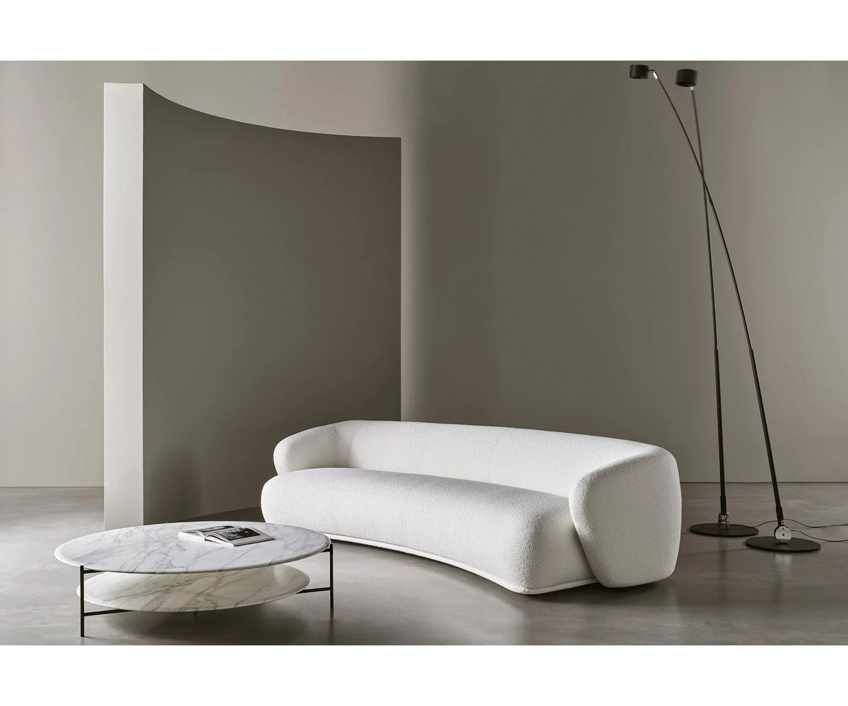 René Curved Modular Sofa by Meridiani with sculptural curved design