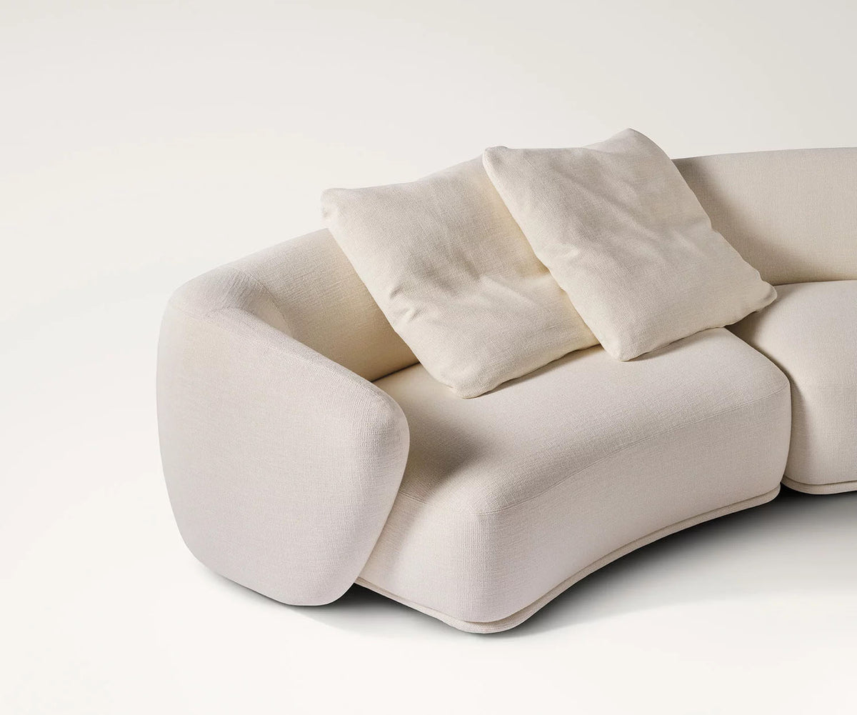 René Curved Modular Sofa by Meridiani with sculptural curved design