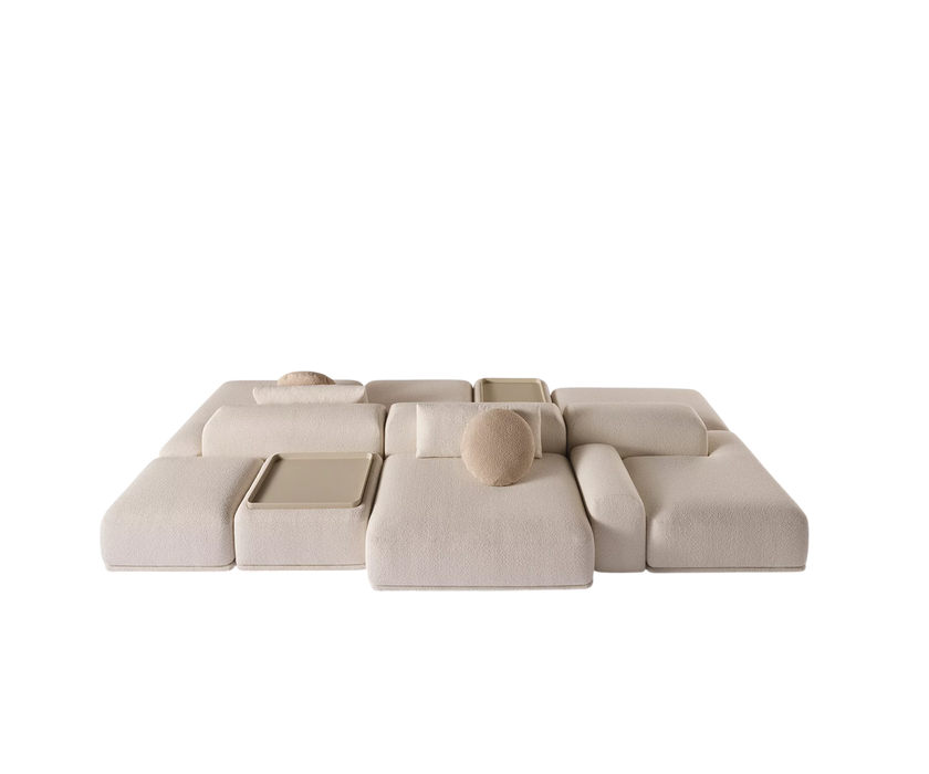 René Suite Modular Sofa by Meridiani with integrated ceramic trays