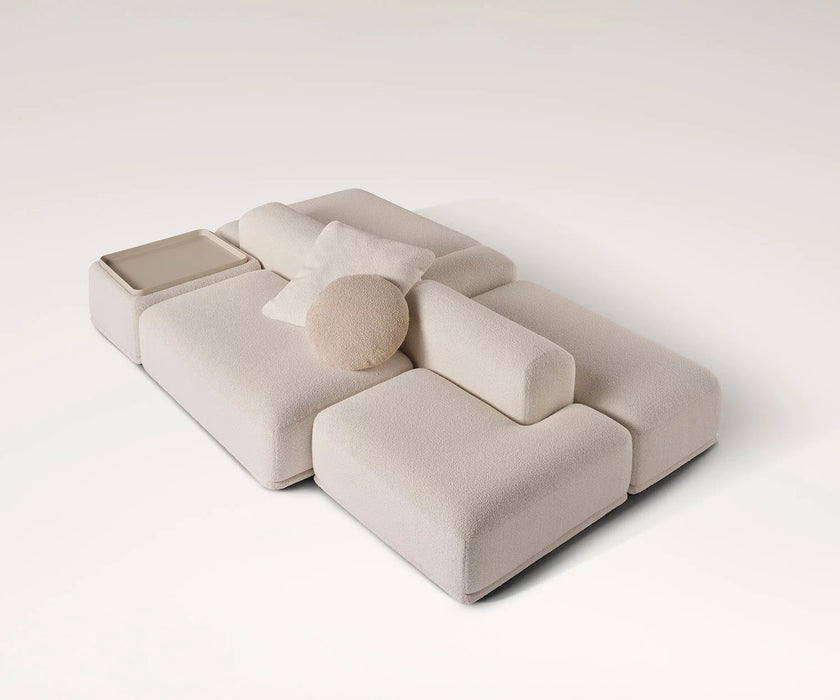 René Suite Modular Sofa by Meridiani with integrated ceramic trays
