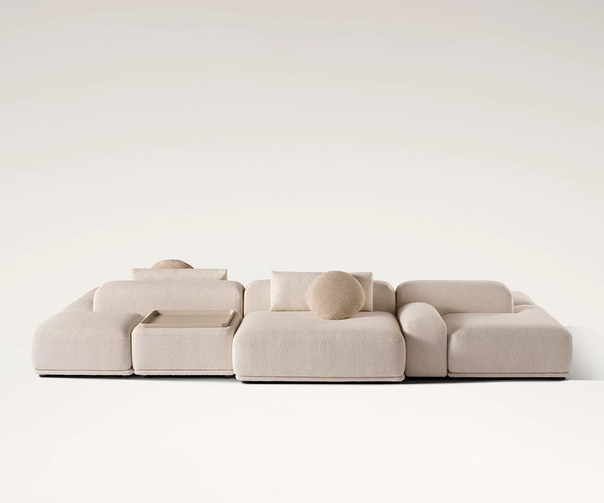René Suite Modular Sofa by Meridiani with integrated ceramic trays
