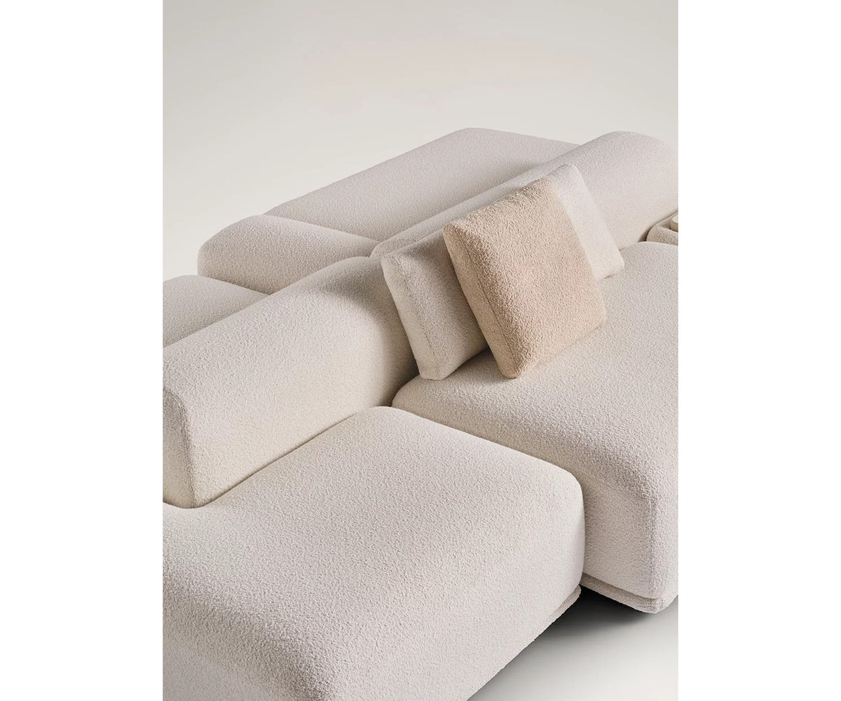 René Suite Modular Sofa by Meridiani with integrated ceramic trays