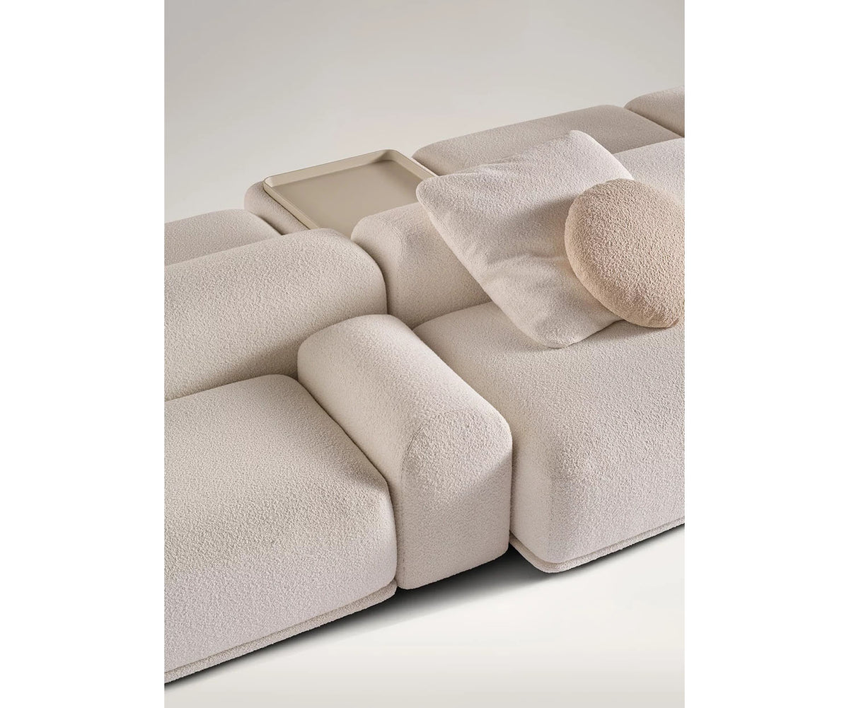 René Suite Modular Sofa by Meridiani with integrated ceramic trays
