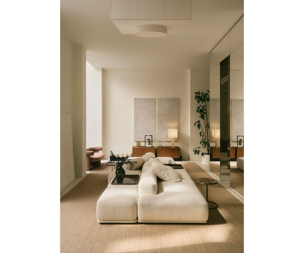 René Suite Modular Sofa by Meridiani with integrated ceramic trays