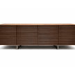 Riga Sideboard floor sample, Canaletta walnut structure, and satin chrome metal base – Casa Design Group