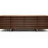 Riga Sideboard floor sample, Canaletta walnut structure, and satin chrome metal base – Casa Design Group