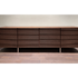 Riga Sideboard floor sample, Canaletta walnut structure, and satin chrome metal base – Casa Design Group