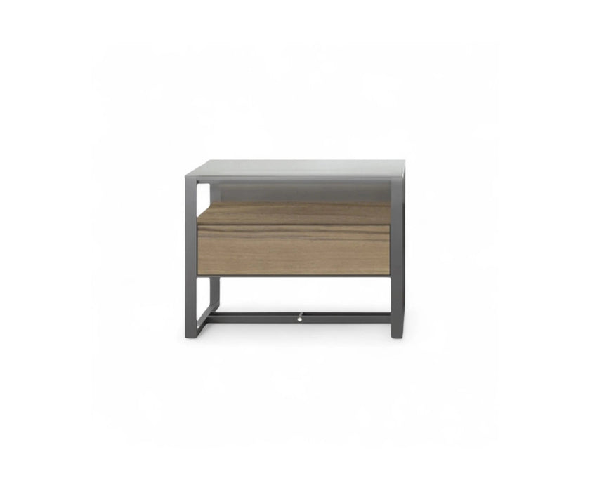 High-End Rialto Nightstand by Rimadesio with Elegant Glass and Wood Details | Casa Design Group