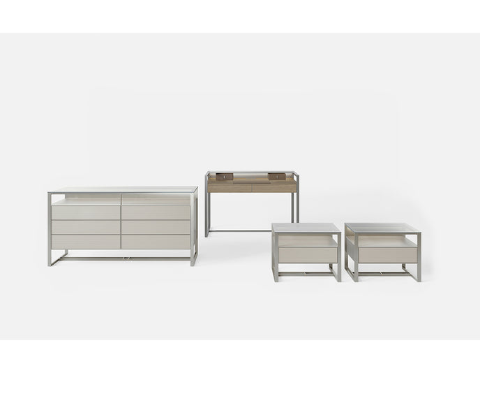 High-End Rialto Nightstand by Rimadesio with Contemporary Glass and Wood Design | Casa Design Group