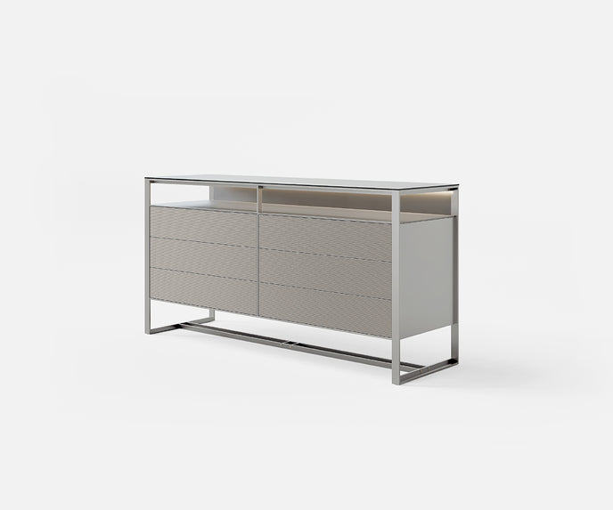 High-End Rialto Nightstand by Rimadesio with Contemporary Glass and Wood Design | Casa Design Group