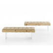 Giacinto Bench by Riva 1920 in Solid Scented Cedar with Glass or Iron Legs | Casa Design Group