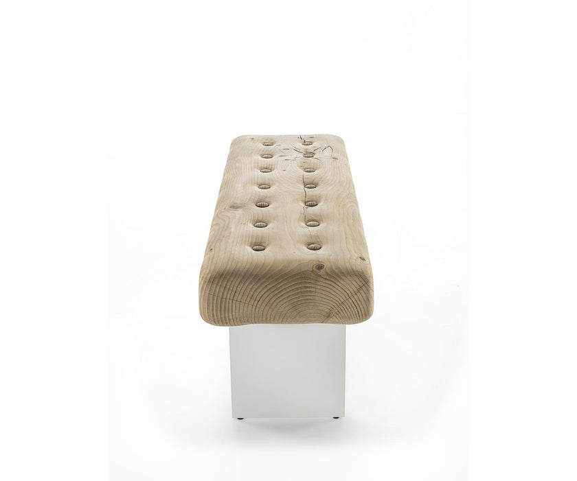 Giacinto Bench by Riva 1920 in Solid Scented Cedar with Glass or Iron Legs | Casa Design Group