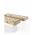 Giacinto Bench by Riva 1920 in Solid Scented Cedar with Glass or Iron Legs | Casa Design Group