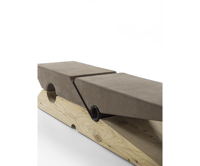 Luxury MOLLETTA 100+6 Bench by Riva 1920 in Solid Cedar with Leather Upholstery | Casa Design Group