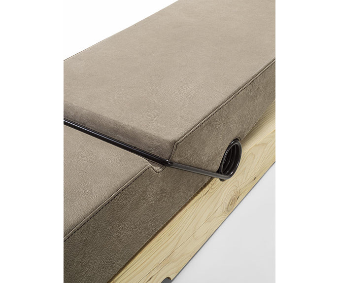 Luxury MOLLETTA 100+6 Bench by Riva 1920 in Solid Cedar with Leather Upholstery | Casa Design Group
