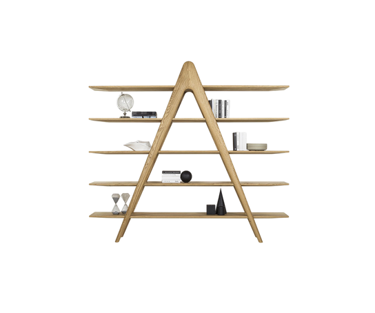 A-Book Solid Walnut and Oak Bookcase by Riva 1920