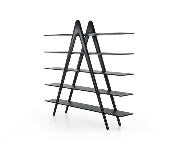 A-Book Solid Walnut and Oak Bookcase by Riva 1920