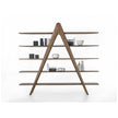 A-Book Solid Walnut and Oak Bookcase by Riva 1920
