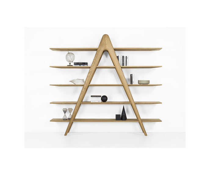 A-Book Solid Walnut and Oak Bookcase by Riva 1920