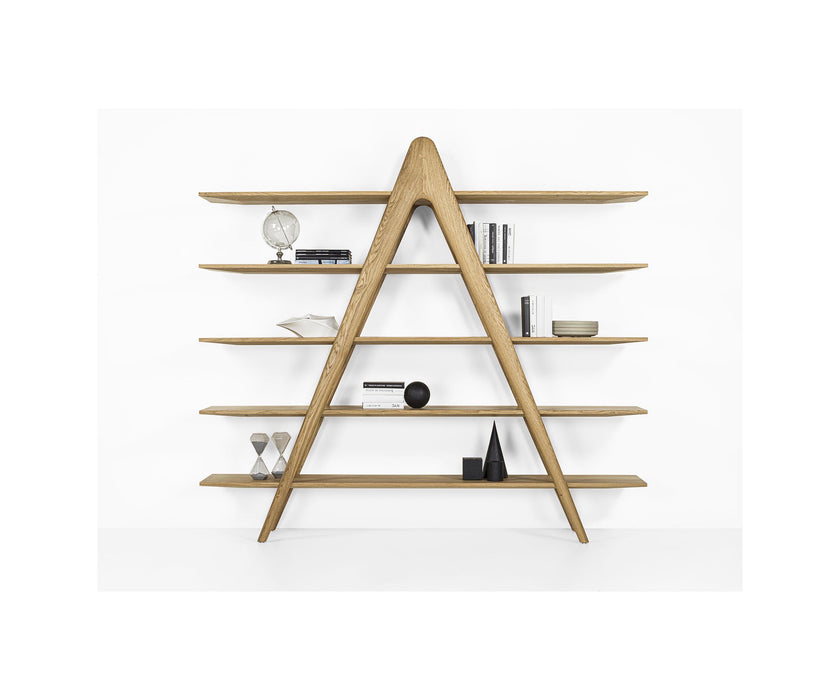 A-Book Solid Walnut and Oak Bookcase by Riva 1920