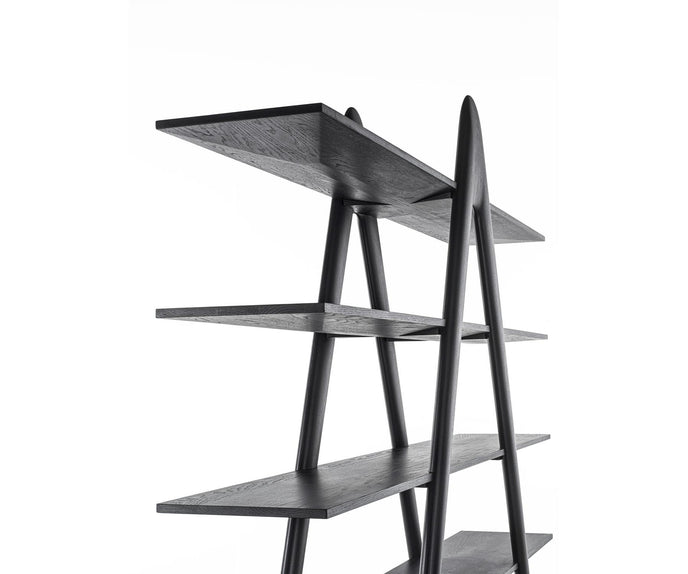 A-Book Solid Walnut and Oak Bookcase by Riva 1920