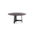 River 3351 dining table by Bross with solid wood base and round top in wood glass or marble Casa Design Group