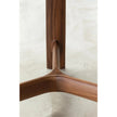 River 3351 dining table by Bross with solid wood base and round top in wood glass or marble Casa Design Group