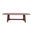 River 3358 table by Bross with solid wood base and oval top in wood glass or marble Casa Design Group