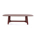 River 3358 table by Bross with solid wood base and oval top in wood glass or marble Casa Design Group